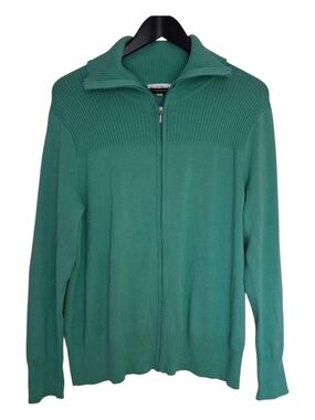 ​Northern Reflections Teal Full Zip Knit Ribbed Collar Sweater Size XL